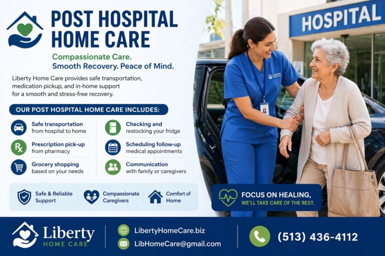 Post hospital home care service by Liberty Home Care helping seniors recover safely at home