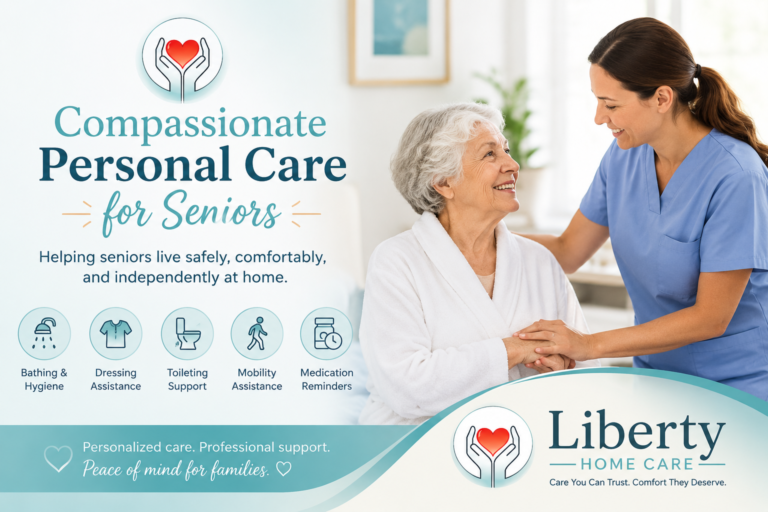 “Senior caregiver assisting elderly woman with daily personal care at home in West Chester Ohio” “Compassionate in-home senior care service helping with bathing and grooming” “Professional caregiver supporting elderly man with mobility and daily activities” “Home care assistant providing companionship to senior in comfortable home setting” “Elderly care provider helping senior with dressing and personal hygiene assistance”