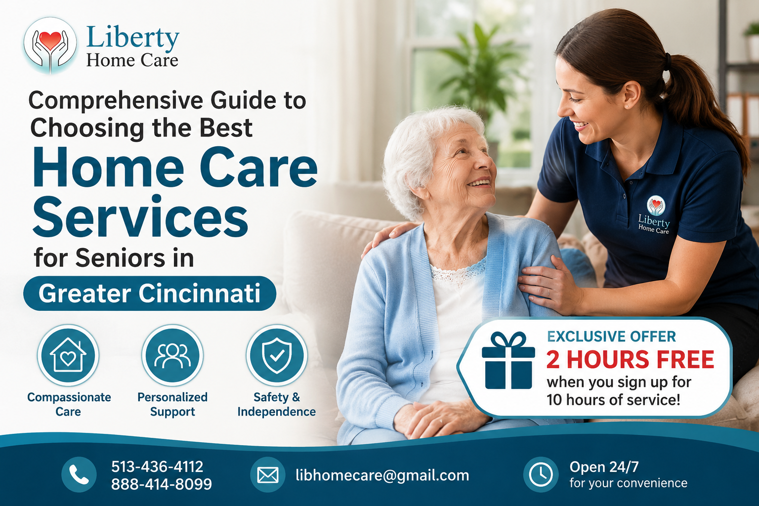 Compassionate caregiver providing home care services for seniors in West Chester OH