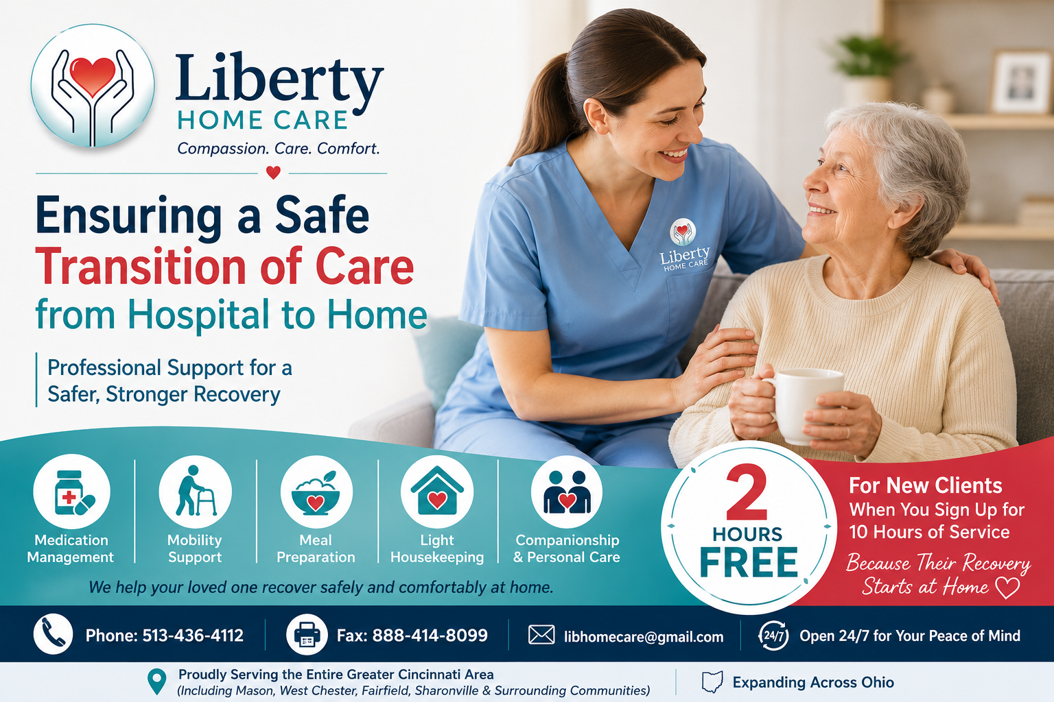 Professional post-hospital in-home care for seniors by Liberty Home Care
